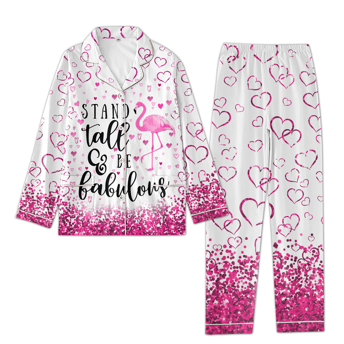 Personalized Women's Pajama Set, Gift For Flamingo Lovers