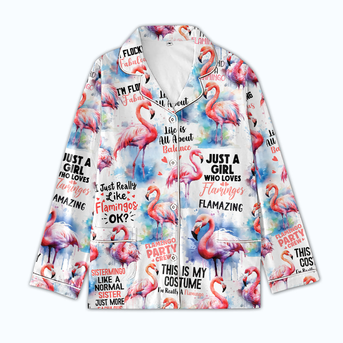 Personalized Women's Pajama Set, Gift For Flamingo Lovers