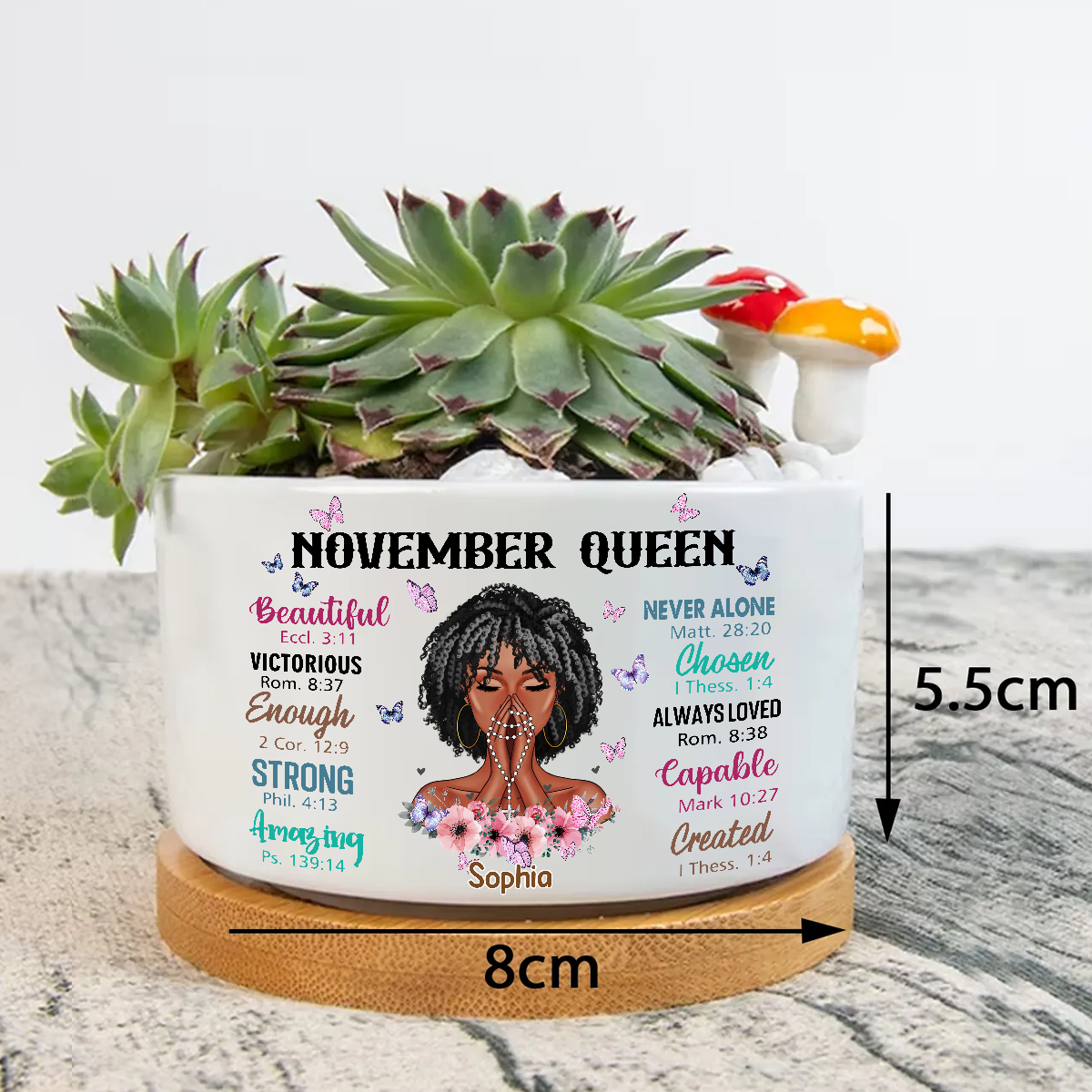 Personalized Plant Pot - Custom Birthday Gifts For November Girls, November Gifts