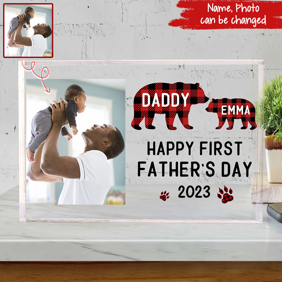 First Fathers Day Gift, Custom Shape Acrylic Plaque, Best Gifts For New Dads, First Fathers Day Gift Ideas