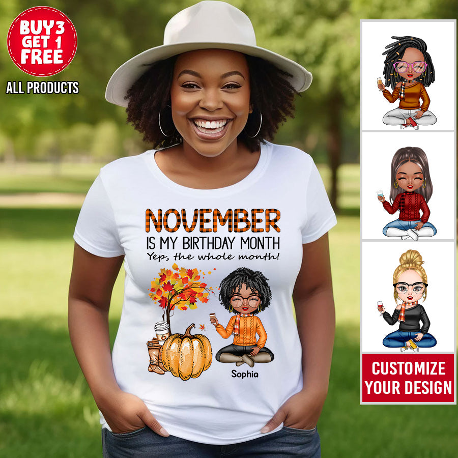 Custom Birthday Shirt, Queen Was Born In November, November Birthday Shirts For Woman, November Birthday Gift