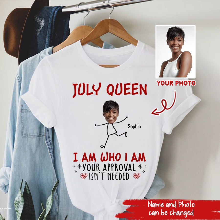 July Birthday Shirt, Custom Birthday Shirt, Queens Born In July, July Birthday Shirts For Woman Custom Photo
