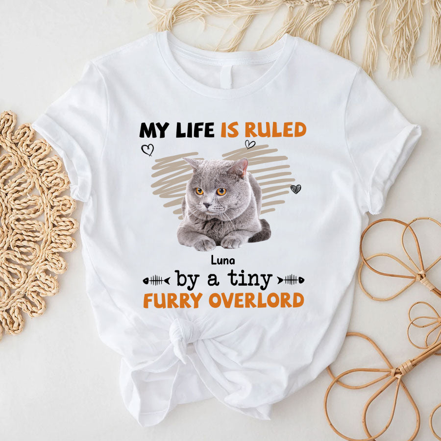 Customized Cat Photo Cat Shirt - Pet T-Shirt, British Shorthair Shirts Personalized Upload Cat Photo, Cat Lover
