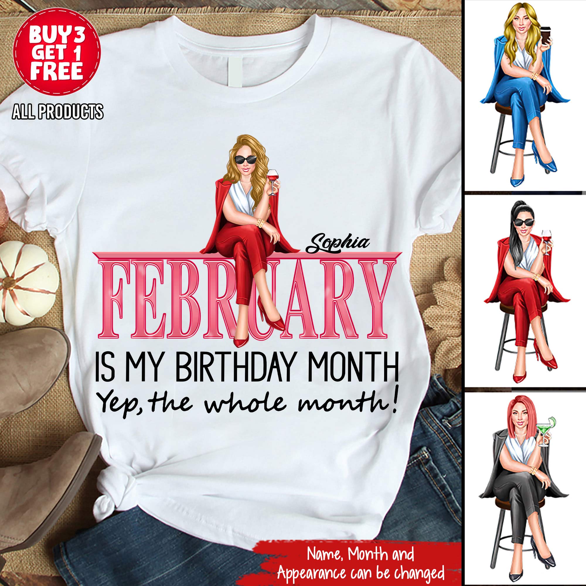 Custom February Birthday Shirt For Woman, Queens Are Born In February Gifts, Melanin Afro Woman Shirt, Black Girl Tee, Afro Queen Gift-YPT-TLQ