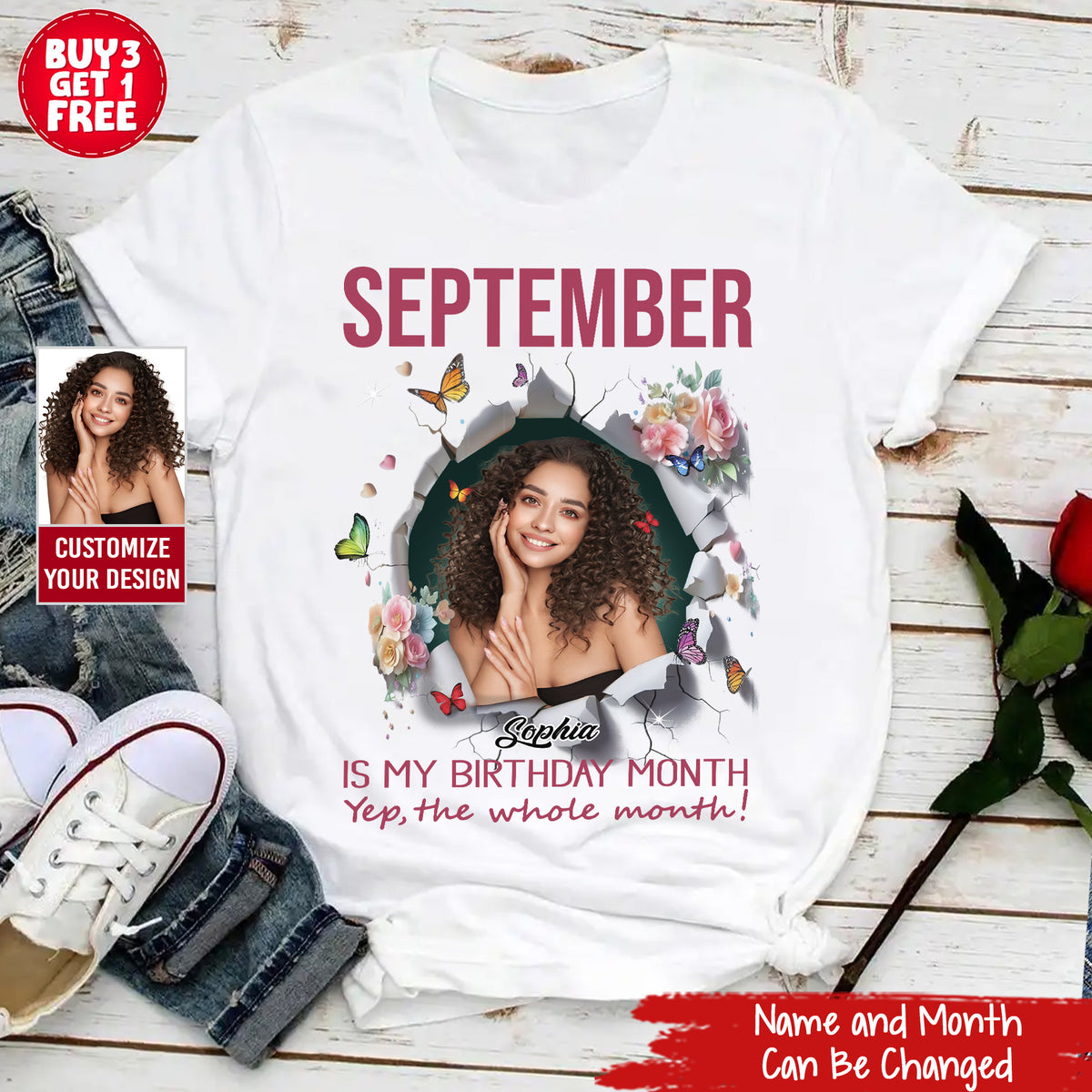 September Birthday Shirt, Custom Birthday Shirt, Queens are Born In September, September Birthday Shirts For Woman, September Birthday Gifts, Melanin Afro Woman Shirt, Black Girl Tee, Afro Queen Black Pride Gift-YPT-TLQ