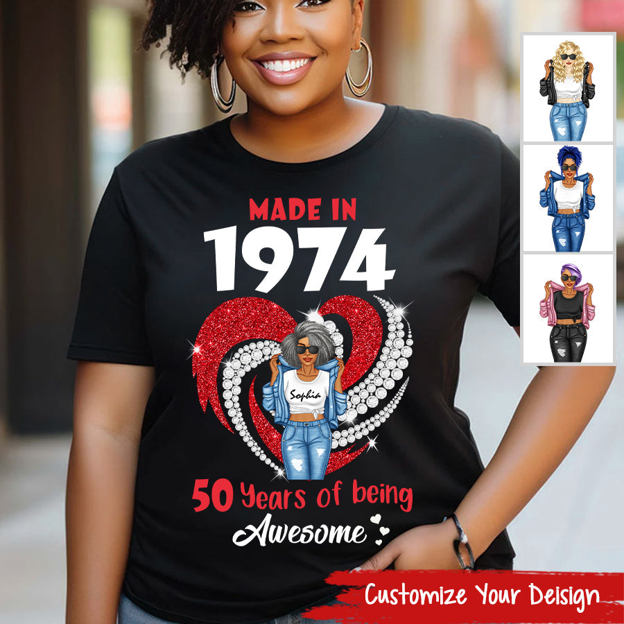 Chapter 50, Fabulous Since 1974 50th Birthday Unique T Shirt For Woman, Her Gifts For 50 Years Old , Turning 50 Birthday Cotton Shirt - TLQ