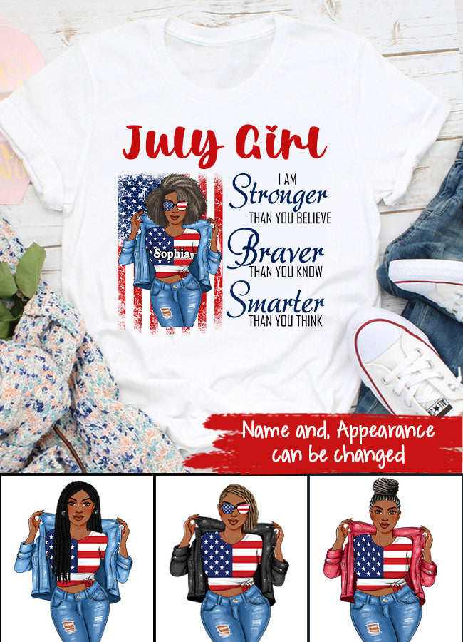 July Birthday Shirt, Custom Birthday Shirt, Queens Born In July, July Birthday Shirts For Woman, July Birthday Gifts, Happy Independence Day T-Shirt