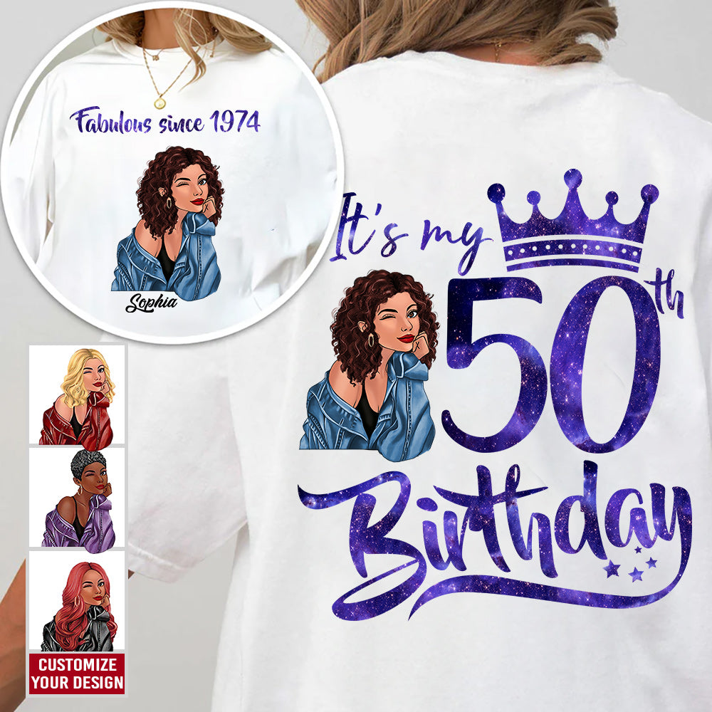 50th Birthday Shirts, Custom Birthday Shirts, Turning 50 Shirt, Gifts For Women Turning 50, 50 And Fabulous Shirt, 1974 Shirt - TLQ