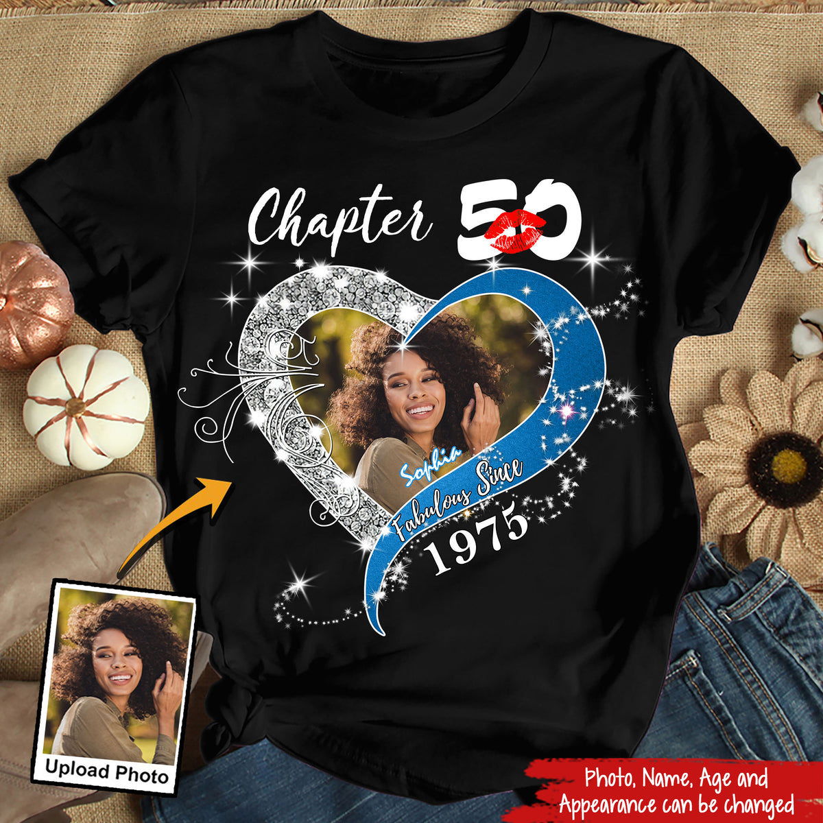 Custom Face Photo 50&#39;s Birthday Shirt, 50th Birthday Unique T Shirt For Woman, Custom Birthday Shirt, Her Gifts For 50 Years Old, Custom Picture Tee, Personalized Birthday Shirt-YPT-TLQ