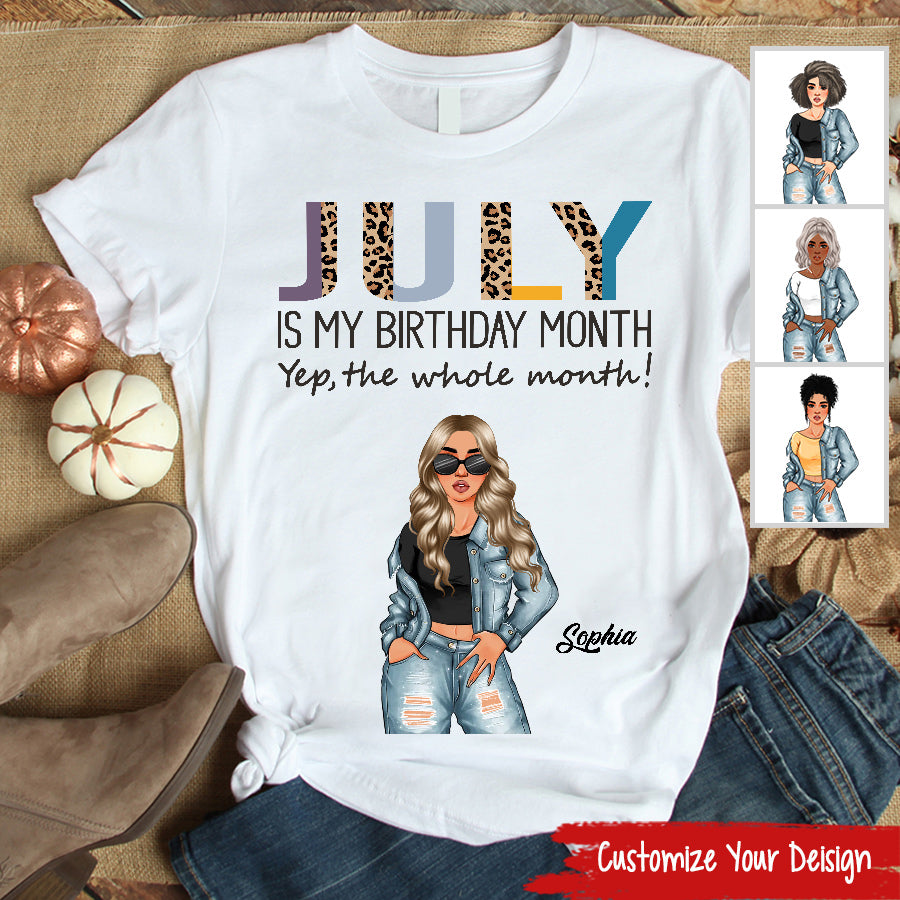 Custom July Birthday Shirt For Woman, Queens Are Born In July Gifts, Melanin Afro Woman Shirt, Black Girl Tee, Afro Queen Gift-YPT-TLQ