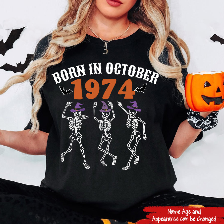 50th Birthday Shirts, 1974 Shirt, Custom Birthday Shirts, Turning 50 Shirt, queen was born in October, October shirts for Woman-YPT-TLQ