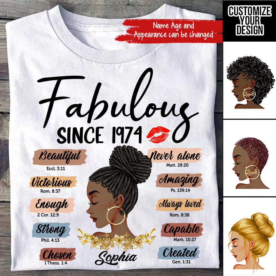 Chapter 50, Fabulous Since 1974 50th Birthday Unique T Shirt For Woman, Custom Birthday Shirt, Her Gifts For 50 Years Old , Turning 50 Birthday Cotton Shirt-YPT-TLQ