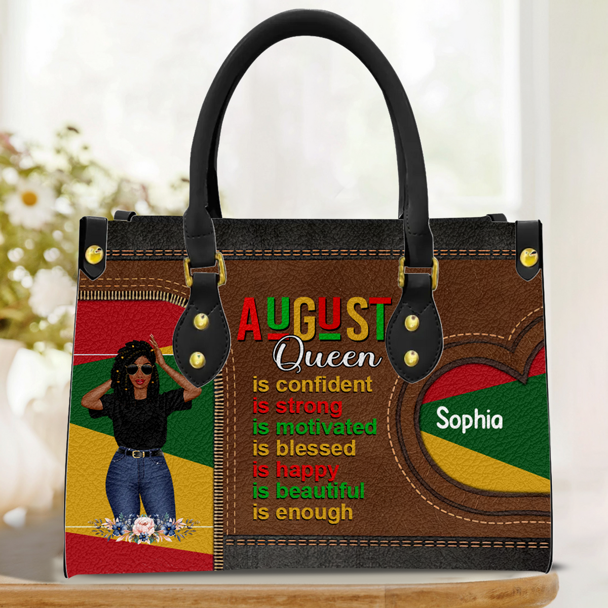 Personalized Leather Bag - August Birthday Gifts For August Queens, Custom Birthday Gifts