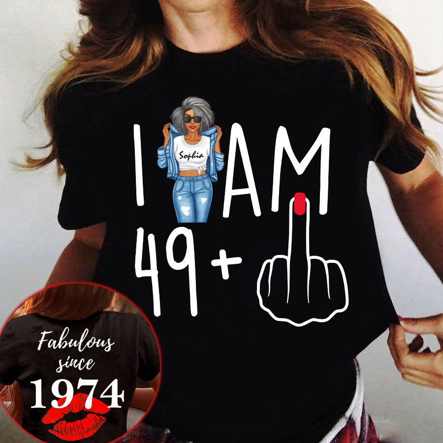 Custom Birthday Shirt, Her Gifts For 50 Years Old , Turning 50 Birthday Cotton Shirt, Fabulous Since 1974