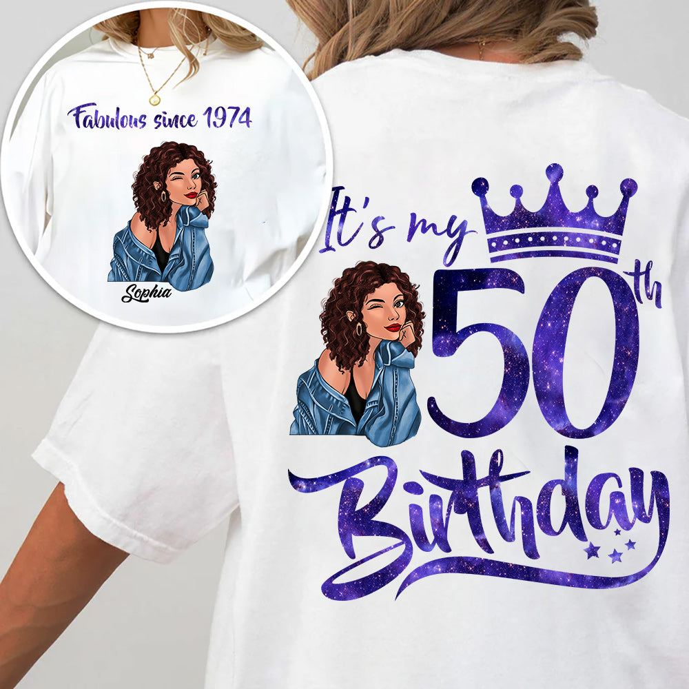 50th Birthday Shirts, Custom Birthday Shirts, Turning 50 Shirt, Gifts For Women Turning 50, 50 And Fabulous Shirt, 1974 Shirt - TLQ