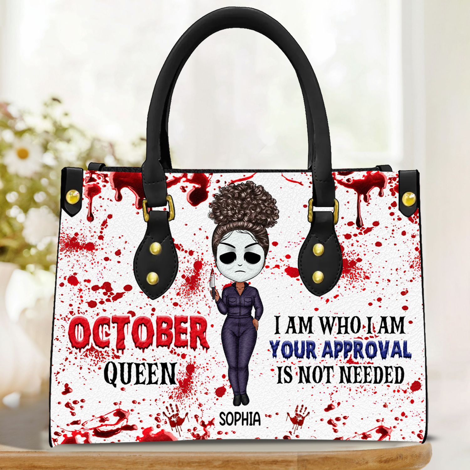 Personalized Leather Bag - Birthday, Handbag Personalized, Custom Birthday Gift, Queens Are Born In October