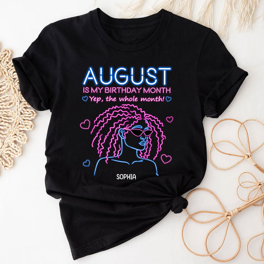 Custom Birthday Shirt, Queen Was Born In August, August Birthday Shirts For Woman, August Birthday Gifts, August Is My Birthday Month