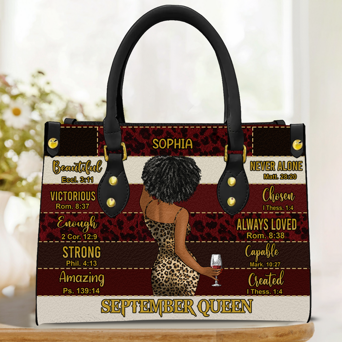 Personalized Leather Bag - Birthday, Handbag personalized, Custom Birthday Gift, Queens are Born In September