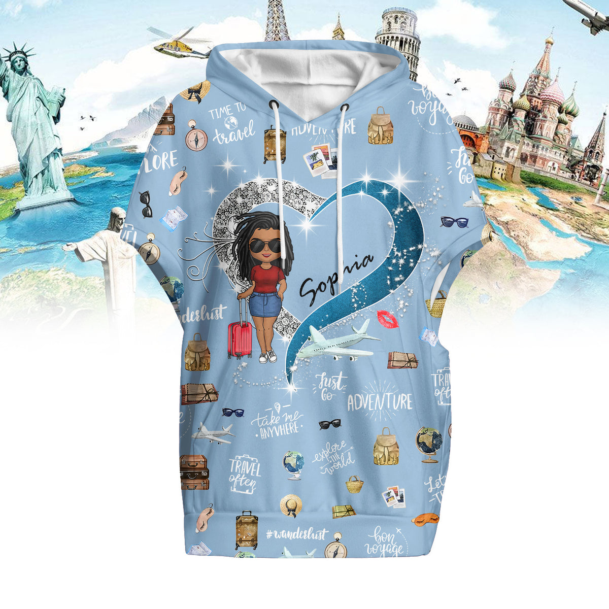 Women's Knitted Fleece Cloak With Kangaroo Pocket- Personalized Gift Ideas For Travel Lovers