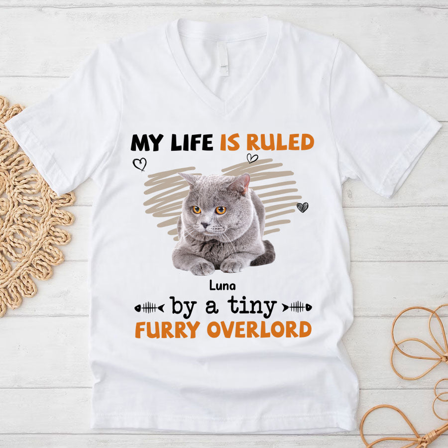 Customized Cat Photo Cat Shirt - Pet T-Shirt, British Shorthair Shirts Personalized Upload Cat Photo, Cat Lover