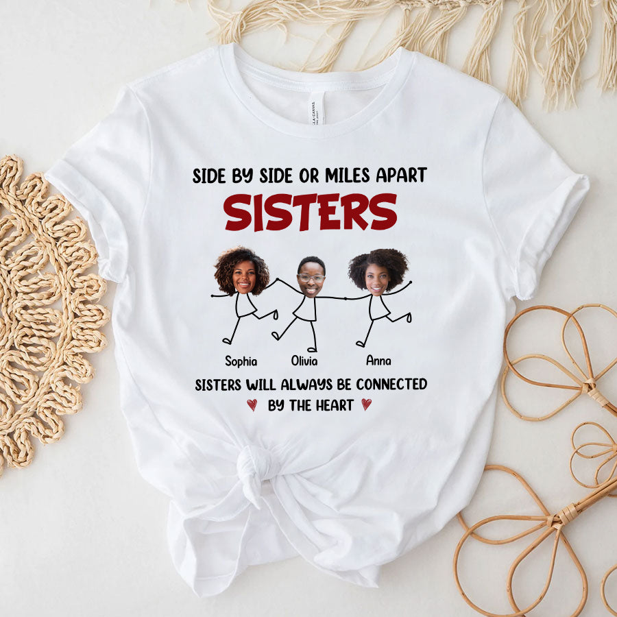 Personalized shirt for sisters, big sister tshirt, We Were Put On This Earth To Be Sisters By Heart