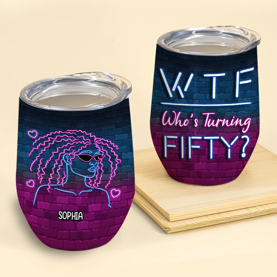 Personalized Wine Tumbler - 50th Birthday Wine Tumbler, Personalized 50th Birthday Gifts, 50th Gift Ideas For Her