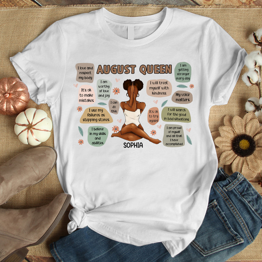 Custom Birthday Shirt, Queen Was Born In August, August Birthday Shirts For Woman, August Birthday Gifts, August Is My Birthday Month