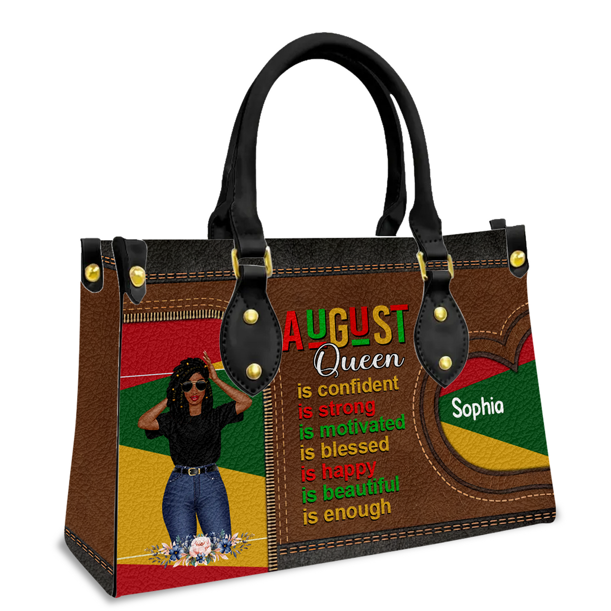 Personalized Leather Bag - August Birthday Gifts For August Queens, Custom Birthday Gifts