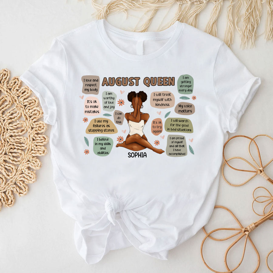 Custom Birthday Shirt, Queen Was Born In August, August Birthday Shirts For Woman, August Birthday Gifts, August Is My Birthday Month