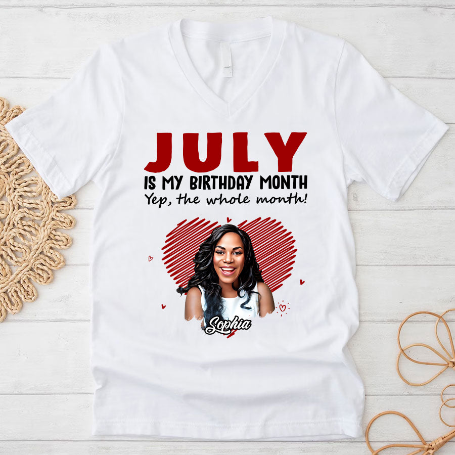 July Birthday Shirt, Custom Birthday Shirt, Queens Born In July, July Birthday Shirts For Woman Custom Photo