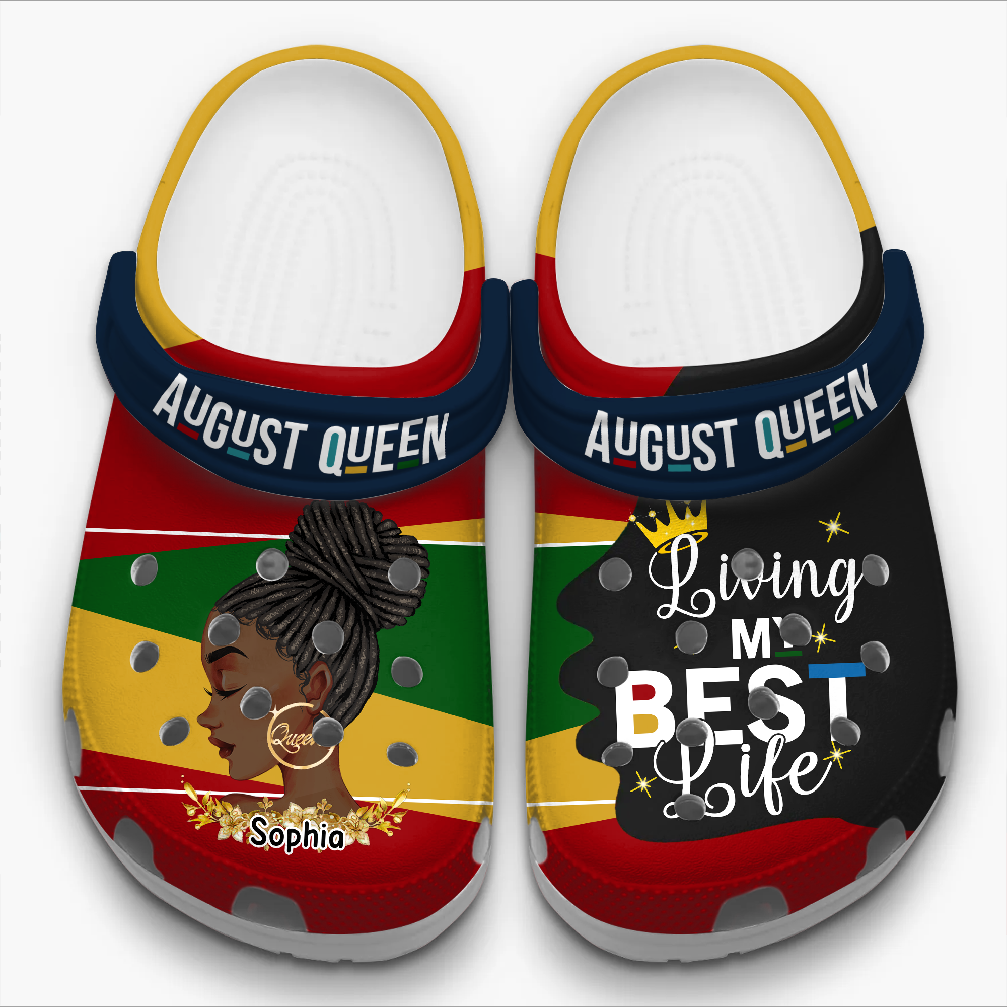 Personalized Clog - Custom birthday gifts for August Girls, August birthday gifts for Black Woman