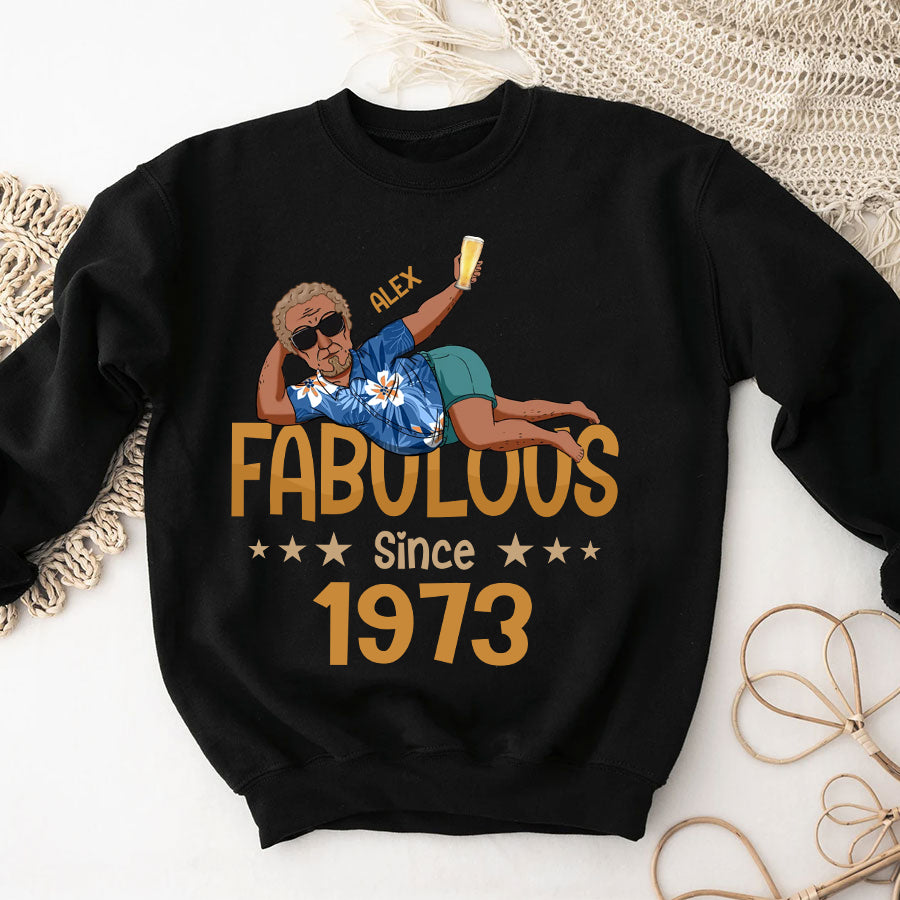 Custom Birthday Shirts, Turning 50 Shirt, Gifts For Men Turning 50, 50 And Fabulous Shirt, 1973 Shirt, 50th Birthday Shirts For Him