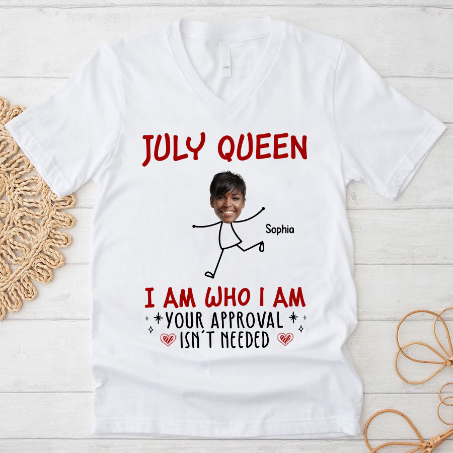 July Birthday Shirt, Custom Birthday Shirt, Queens Born In July, July Birthday Shirts For Woman Custom Photo