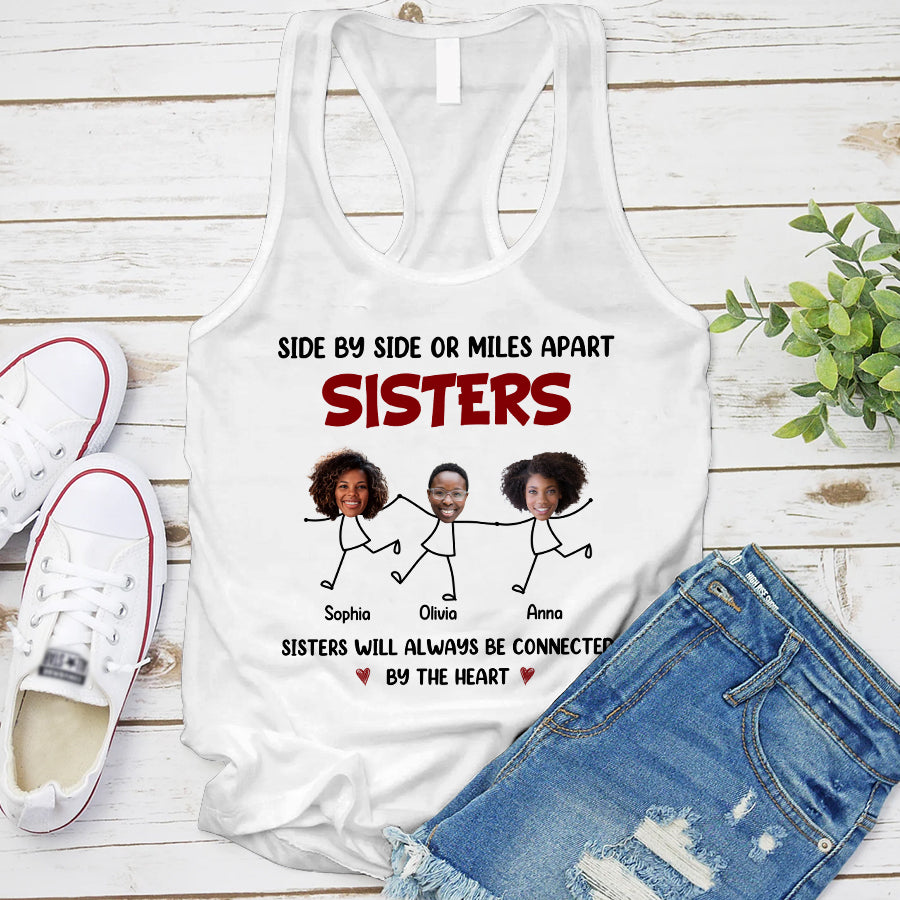 Personalized shirt for sisters, big sister tshirt, We Were Put On This Earth To Be Sisters By Heart