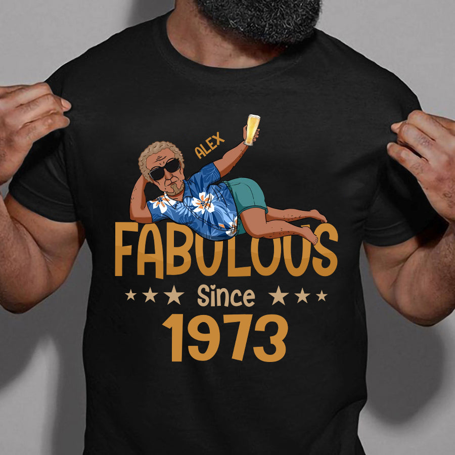 Custom Birthday Shirts, Turning 50 Shirt, Gifts For Men Turning 50, 50 And Fabulous Shirt, 1973 Shirt, 50th Birthday Shirts For Him