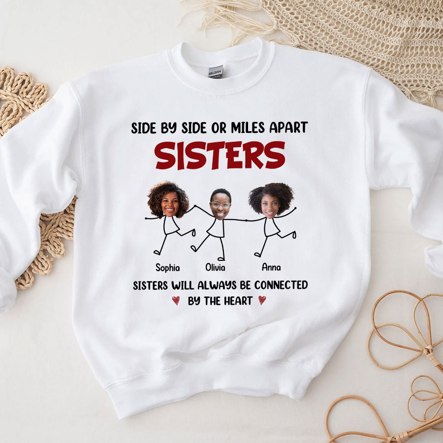 Personalized shirt for sisters, big sister tshirt, We Were Put On This Earth To Be Sisters By Heart