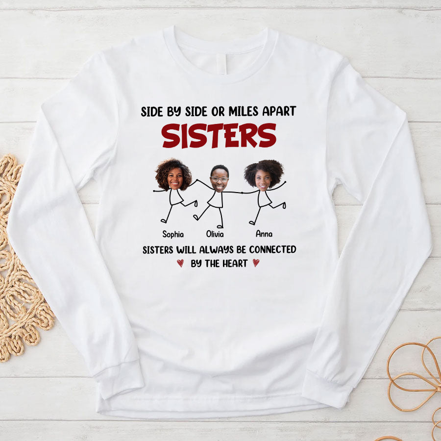Personalized shirt for sisters, big sister tshirt, We Were Put On This Earth To Be Sisters By Heart