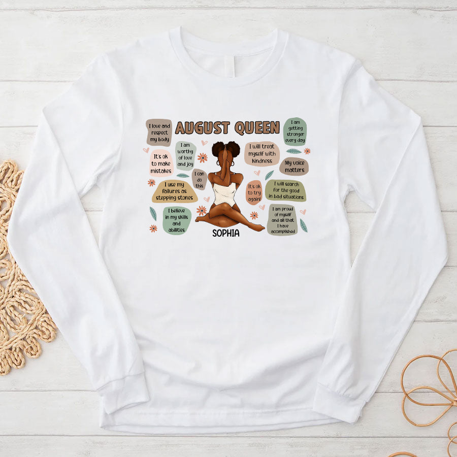 Custom Birthday Shirt, Queen Was Born In August, August Birthday Shirts For Woman, August Birthday Gifts, August Is My Birthday Month