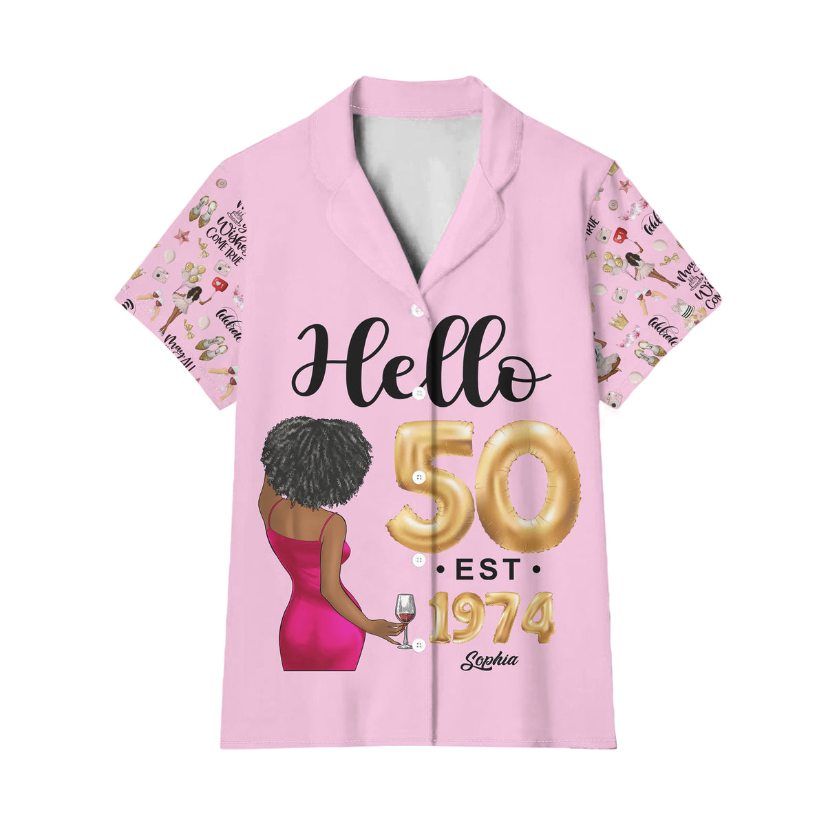 Personalized Custom Short Pajamas Set - Gift Ideas For 50th Birthday, 1974 Birthday Gifts Ideas, Gift Ideas 50th Birthday Woman-TLQ