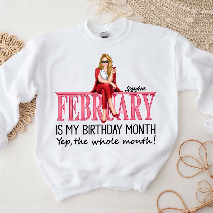 Custom February Birthday Shirt For Woman, Queens Are Born In February Gifts, Melanin Afro Woman Shirt, Black Girl Tee, Afro Queen Gift-YPT-TLQ