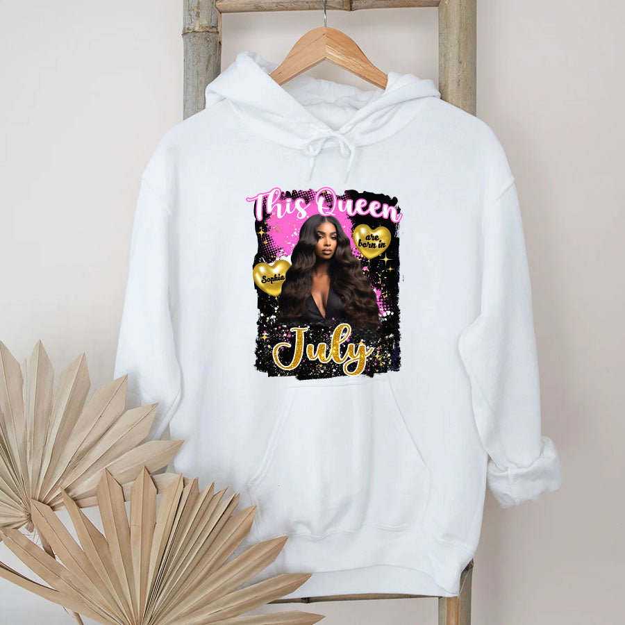 July Birthday Shirt, Custom Birthday Shirt, Queens Born In July, July Birthday Shirts For Woman, July Birthday Gifts-YPT-TLQ