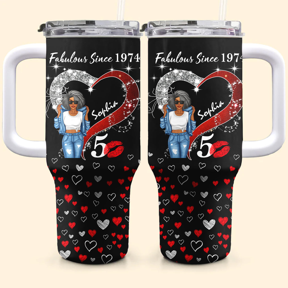 Personalized Tumbler With Straw, Gift Ideas 50th Birthday Woman - TLQ