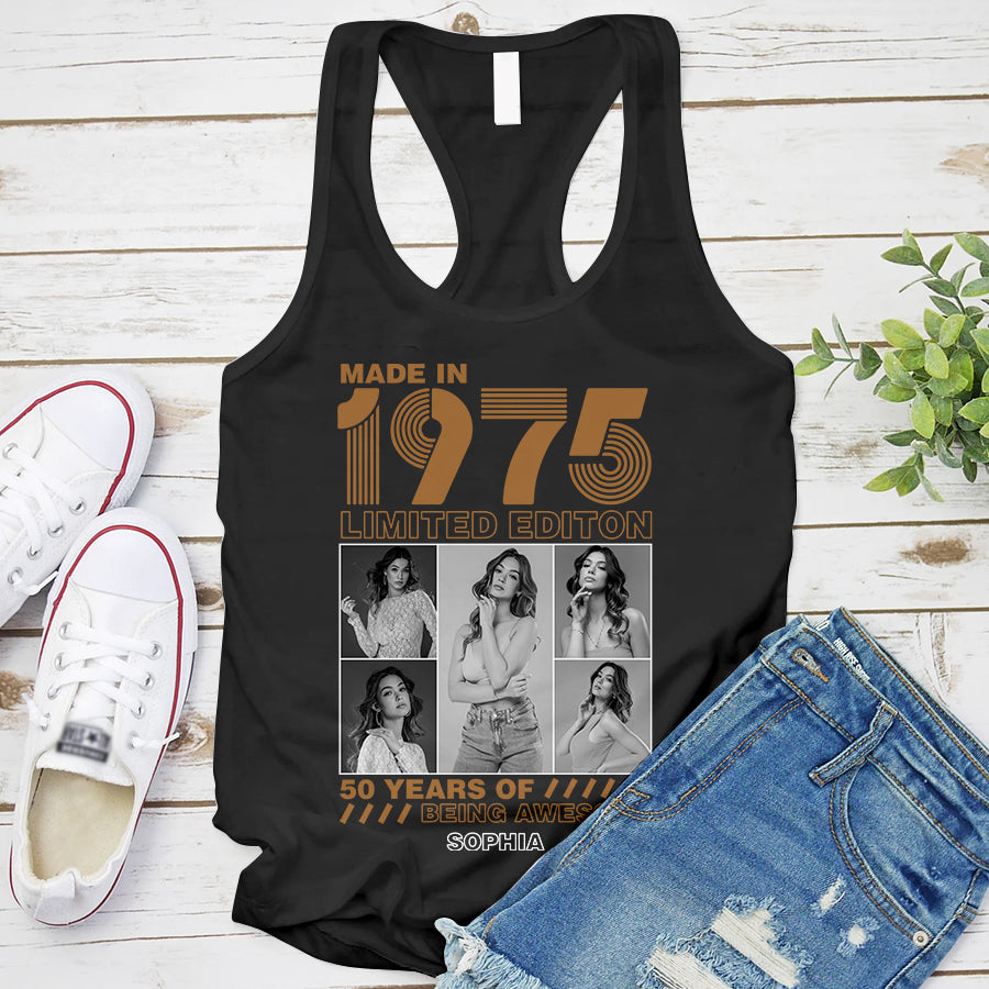 50th Birthday Shirts, Custom Birthday Shirts, Turning 50 Shirt, Gifts For Women Turning 50, 50 And Fabulous Shirt, 1975 Shirt, 50th Birthday Shirts For Her-YPT-TLQ