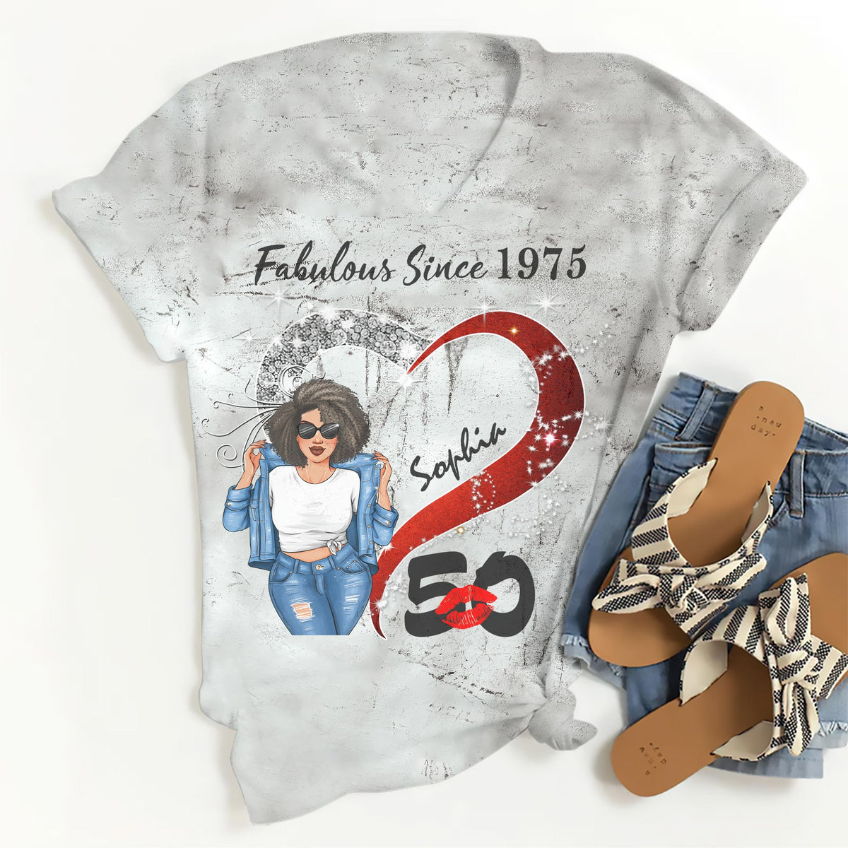Chapter 50, Fabulous Since 1975 50th Birthday Unique T Shirt For Woman, Custom Birthday Shirt, Her Gifts For 50 Years Old , Turning 50 Birthday Cotton Shirt-YPT-TLQ