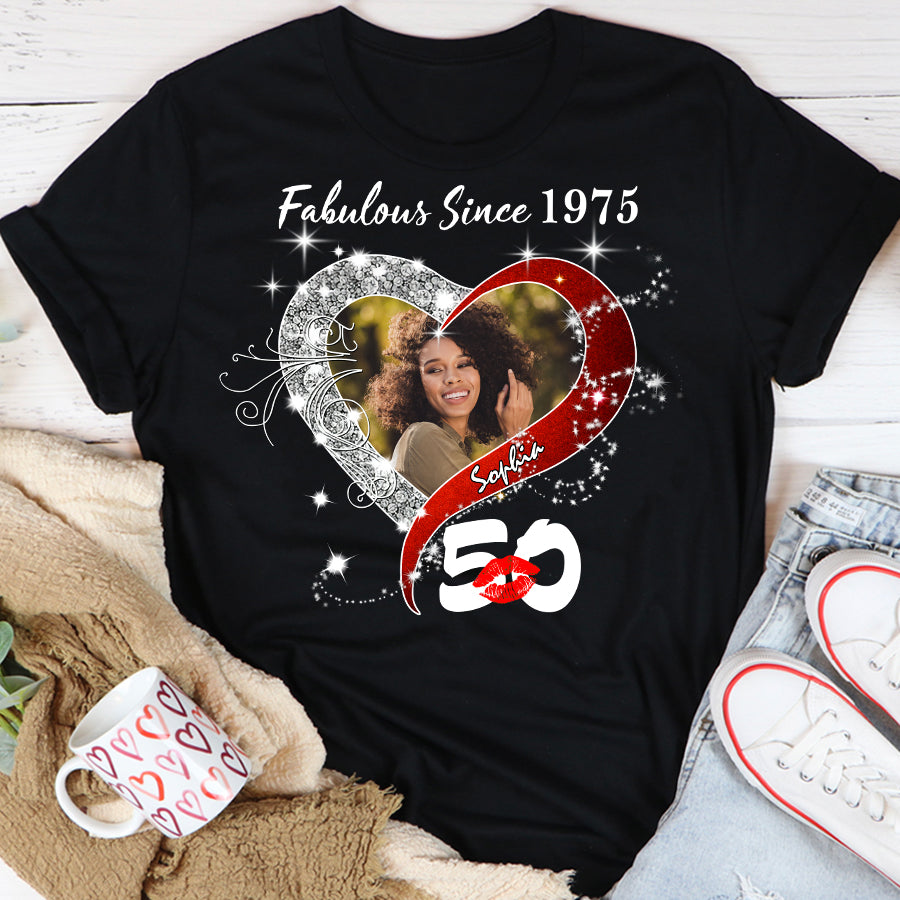 Custom Photo 50&#39;s Birthday Shirt, 50th Birthday Unique T Shirt For Woman, Custom Birthday Shirt, Her Gifts For 50 Years Old, Custom Picture Tee, Personalized Birthday Shirt-YPT-TLQ