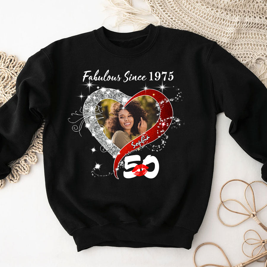 Custom Photo 50&#39;s Birthday Shirt, 50th Birthday Unique T Shirt For Woman, Custom Birthday Shirt, Her Gifts For 50 Years Old, Custom Picture Tee, Personalized Birthday Shirt-YPT-TLQ