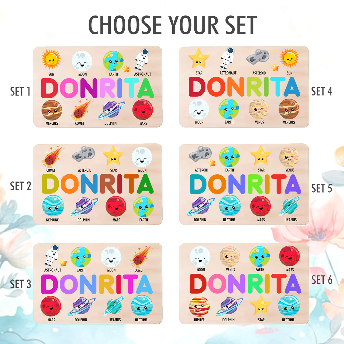 Personalized BusyBoard with Space, Custom Sensory Board for kids, Custom Space toys for kids, Montessori Board, Wooden Puzzle Board