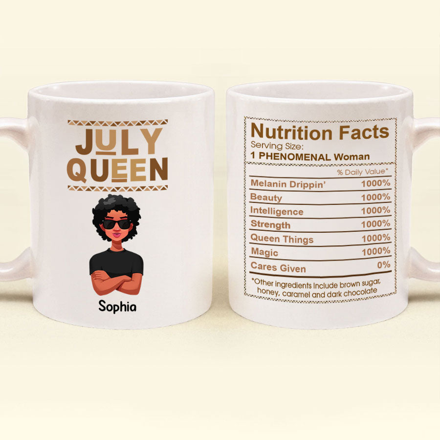 July Birthday Mug, Custom Birthday Mug, Queens Are Born In July, July Birthday Mug For Woman, July Birthday Gifts