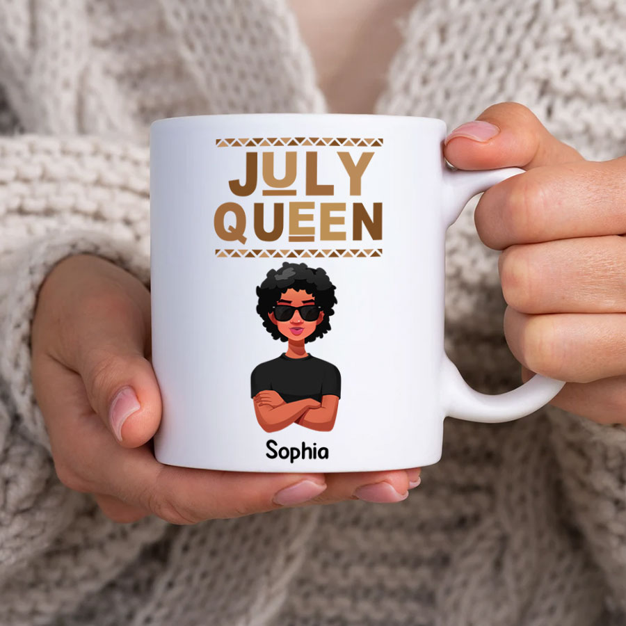 July Birthday Mug, Custom Birthday Mug, Queens Are Born In July, July Birthday Mug For Woman, July Birthday Gifts