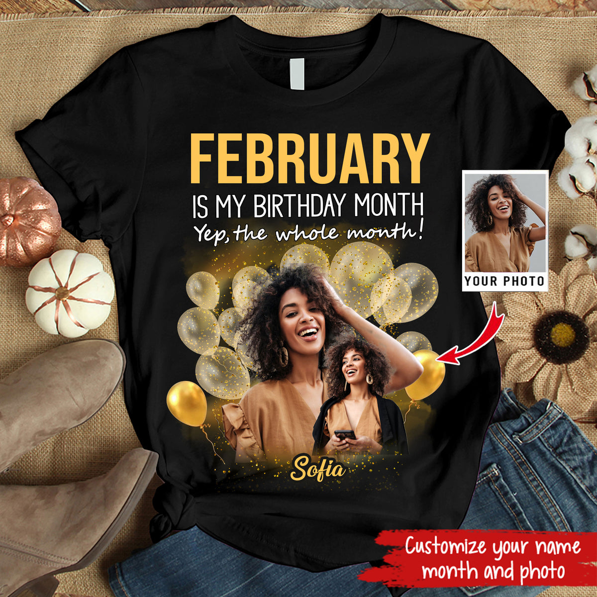 Custom February Birthday Shirt For Woman, Queens Are Born In February Gifts, Melanin Afro Woman Shirt, Black Girl Tee, Afro Queen Gift-YPT-HMT